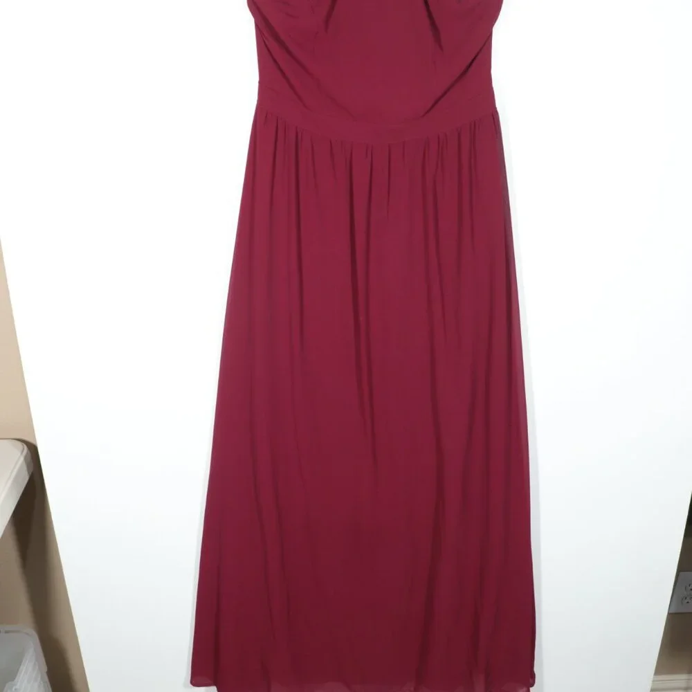 NWOT Lulus Air Of Romance Burgundy Maxi Dress Red Size X-Large - Picture 8 of 16